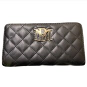 Wholesale - Badgley Mischka Diamond Quilting Long Wallet-Black, UPC: 194295058010
